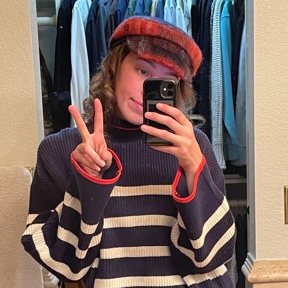 Scotch & Soda Maroon Beret with Black and Gray Details Scotch & Soda Brushed Animal Beret | Anthropologie main image 3